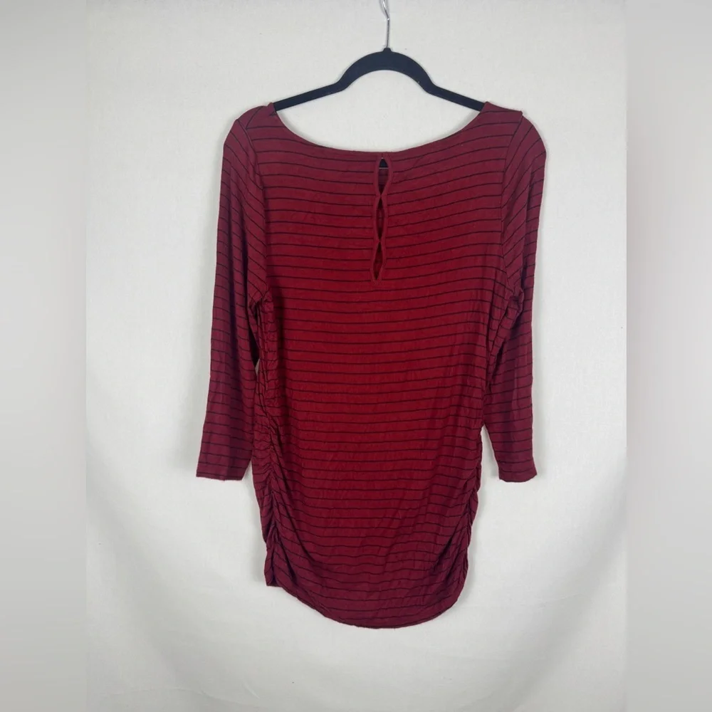 Women's Motherhood Red Striped Top - Picture 4 of 7